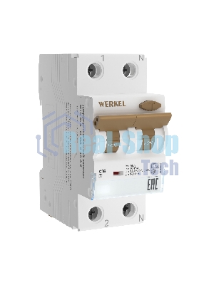 Дифференциальный автомат Werkel 1P+N 16 A 10 mА 6 kА C A W922P324