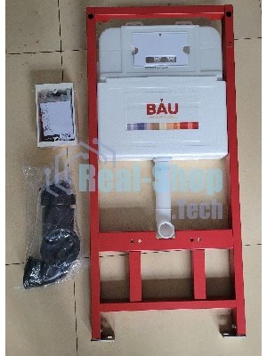 Инсталляция BAU PRO для подвесного унитаза, клавиша смыва из стекла BAU Dream дизайнерская, белая