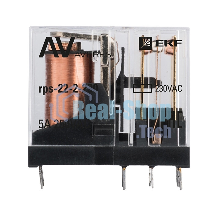 Реле промежуточное РП slim 22/2 5А 230В AC AVERES EKF rps-22-2-230