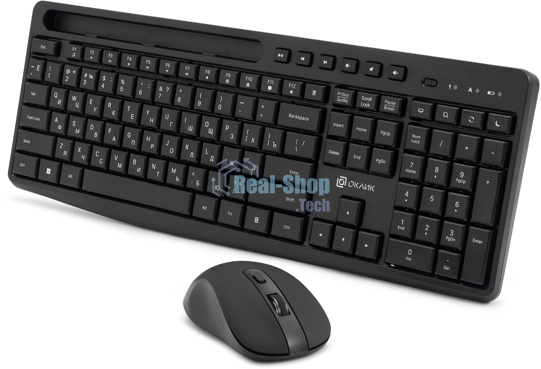 Комплект клавиатура+мышь Oklick S275W беспроводной, USB, 1600 DPI, чёрный