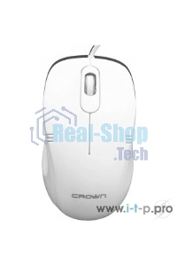 Мышь проводная Crown CMM-502 белый, 1000 dpi, USB, кнопки - 3