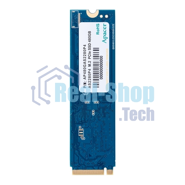 Накопитель SSD Apacer AS2280P4, 256Gb, M.2 2280, PCIe 3.0 x4, NVMe, R/W 2100/1300