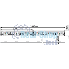 Лента светодиодная силикон, 10 мм, IP65, SMD 5050, 60 LED/m, 12 V, цвет свечения RGb
