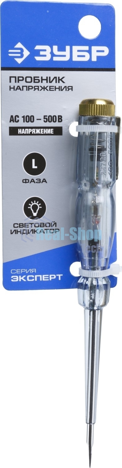 Пробник Зубр 25720 эксперт электрический на карточке 100-500в 145мм