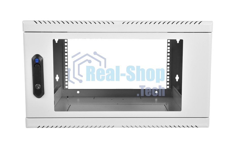 Шкаф настенный ЦМО ШРН-15.650 15U 600x650мм пер.дв.стекл несъемные бок.пан. 50кг серый