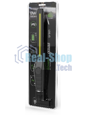 Фонарь автомобильный модель Gauss GFL801 8W 500Lm Li-ion 2100mAh диммируемый LED 1/12/24