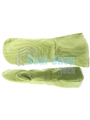 Рукавицы специальные Сибртех с притачными крагами двунитка (краги сварщика), огнеупорные