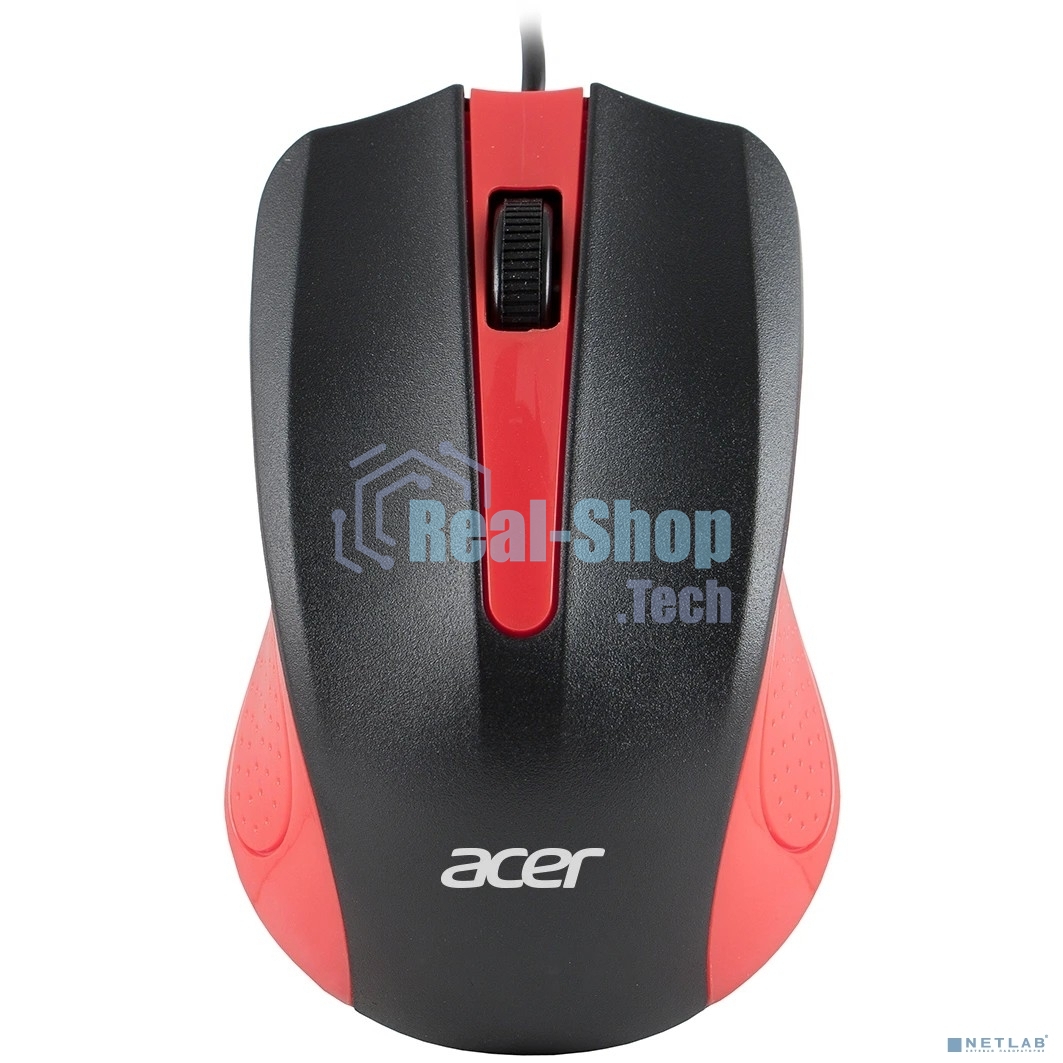 Мышь проводная Acer OMW012 черный/красный, 1200 dpi, USB, кнопки - 3