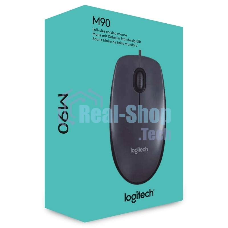 Мышь проводная Logitech M90 черный/серый, 1000 dpi, USB, кнопки - 3