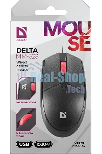 Мышь проводная Defender Delta MM-523 черный, 1000 dpi, USB, кнопки - 3