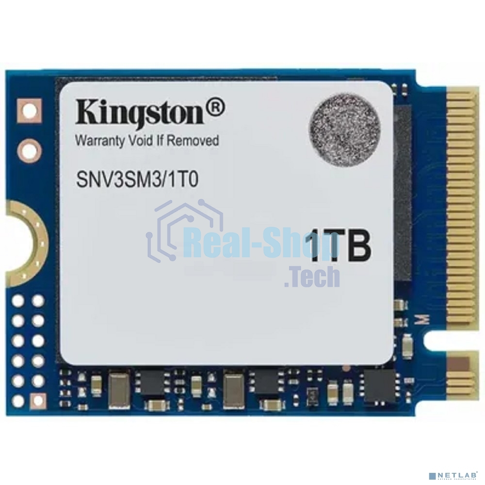 Накопитель SSD Kingston NV3, 1000Gb, M.2(22x30мм), NVMe, PCIe 4.0 x4, 3D TLC, R/W 6000/4000Mb/s, TbW 320, DWPD 0.2 (60 мес)