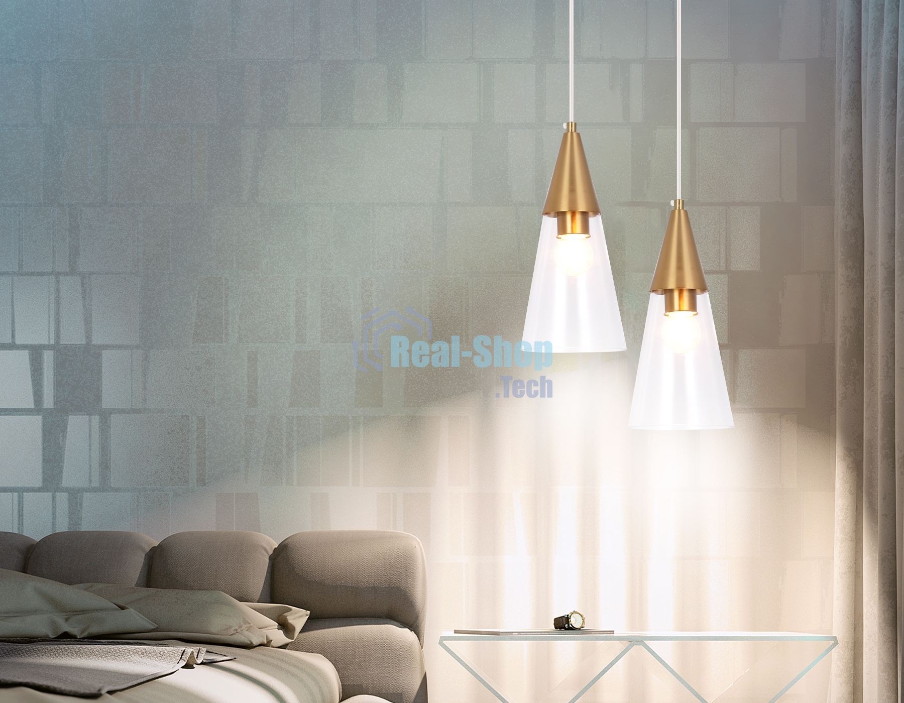 Светильник Ambrella light TR3666 BS/CL латунь/прозрачный E14 max 40W D120*1000