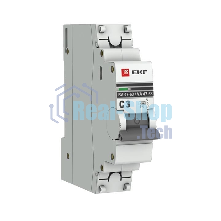 Выключатель автоматический модульный 1п C 3А 4.5кА ВА 47-63 PROxima EKF mcb4763-1-03C-pro
