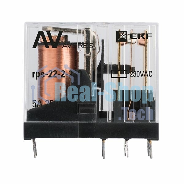 Реле промежуточное РП slim 22/2 5А 230В AC AVERES EKF rps-22-2-230