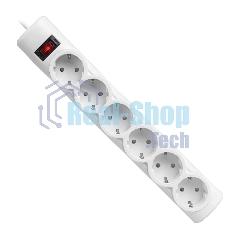 Сетевой фильтр Defender DFS 151 1,8 м, белый, 6 розеток