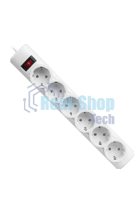 Сетевой фильтр Defender DFS 151 1,8 м, белый, 6 розеток