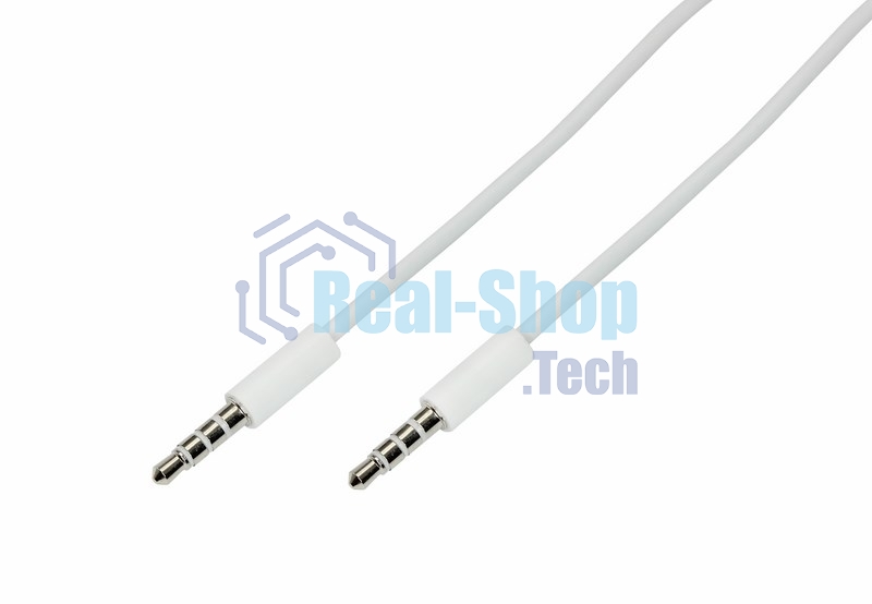 Аудиокабель Rexant 3,5 мм штекер-штекер 0,5 м белый