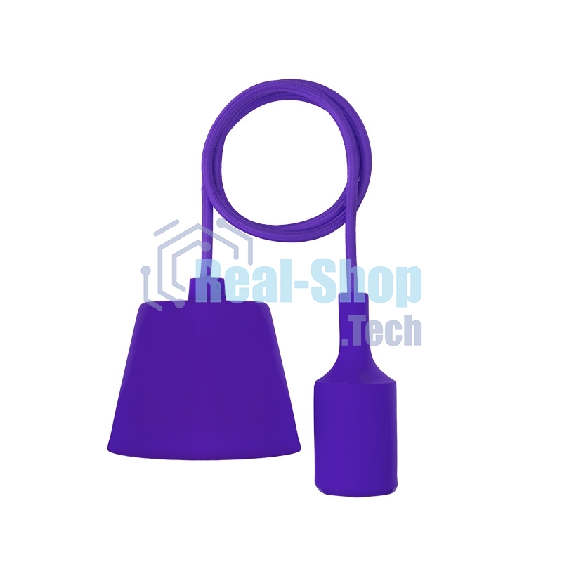 Патрон E27 Rexant силиконовый со шнуром 1 м фиолетовый