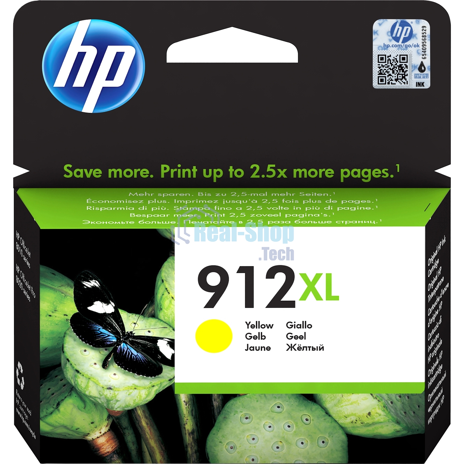 Картридж струйный HP 912XL 3YL83AE желтый увеличенной емкости (825 стр) для HP OfficeJet 801x, 802x
