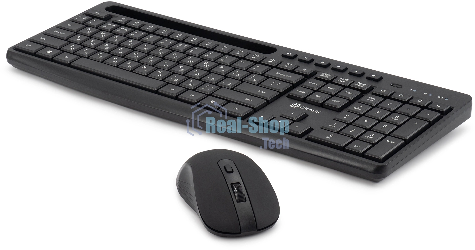 Комплект клавиатура+мышь Oklick S275W беспроводной, USB, 1600 DPI, чёрный