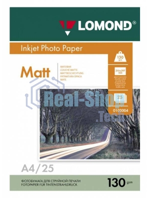 Фотобумага Lomond 0102039 A4/130г/м2/25л./белый матовое/матовое для струйной печати