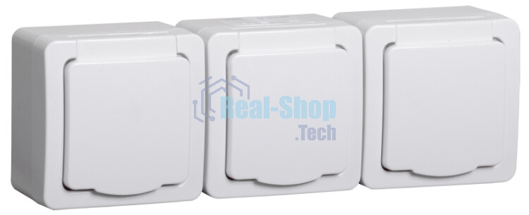Розетка IEK ERMP32-K01-16-54-EC РСб23-3-ГПБб роз 3м с з/к о/у IP54 (белый) ГЕРМЕС PLUS