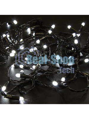 Гирлянда Neon-night Нить 10м, постоянное свечение, черный ПВХ, 24В, белый