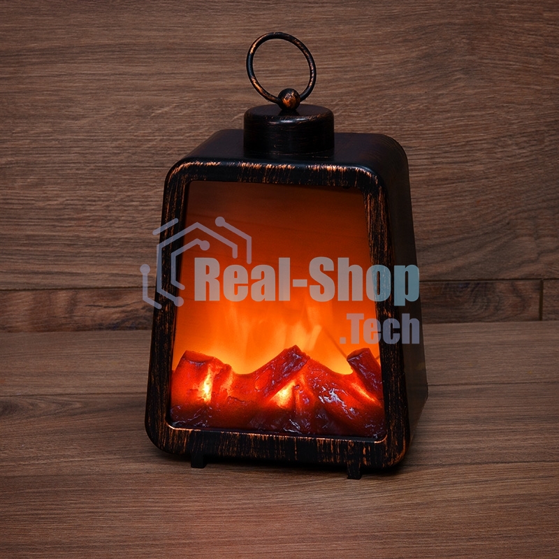 Светодиодный камин Neon-night Лофт с эффектом живого огня 17х10х24,5 см, 3хС (не в комплекте) и USB (в комплекте)