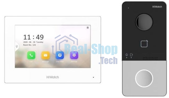 Комплект IP-видеодомофона HiWatch DS-D100IKWF(B)