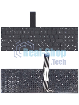 Клавиатура для ноутбука Asus K56 черная без рамки, плоский Enter