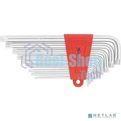 Набор ключей Matrix имбусовых TORX, 9 шт: T10-T50, CrV, удлиненные, сатин.