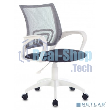 Кресло компьютерное Бюрократ CH-W695NLT TW-04 TW-12 темно-серый, сетка/ткань, крестовина пластик, пластик белый
