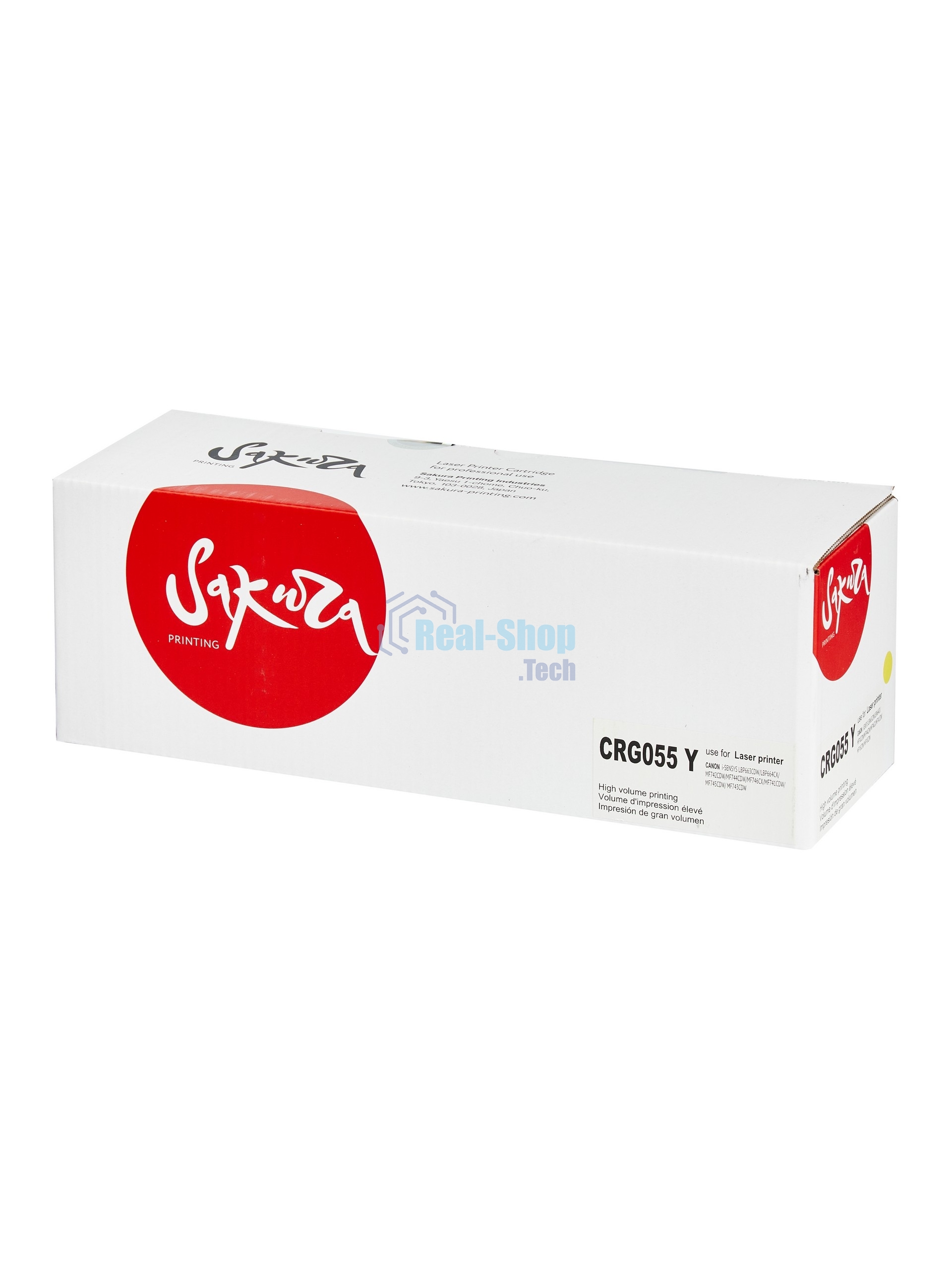 Картридж лазерный Sakura 055Y (3013C002) для Canon LBP664Cx/LBP663Cdw/MF746Cx/MF744Cdw/MF742Cdw, желтый, 2100 к. (чип без счетчика копий)