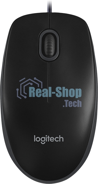 Мышь проводная Logitech B100 черный, 1000 dpi, USB, кнопки - 3