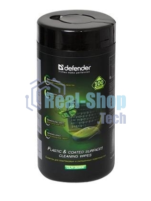 Чистящие салфетки Defender ECO для поверхностей офисной техники, (не применять для ЖК- экранов!)/туба/100 шт/Россия