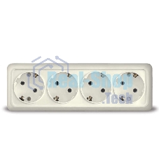 Розетка 4-м ОП Олимп с заземл. беж. UNIVersal 1169