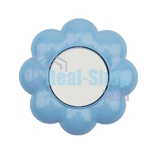 Выключатель одноклавишный Kranz HAPPY Цветок скрытой установки, белый/голубой