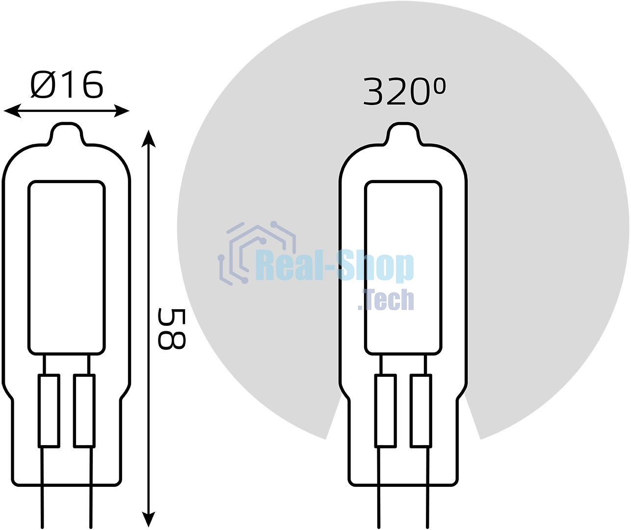 Лампа cветодиодная Gauss LED G4 AC220-240V 4.5W 3000K Glass 1/10/200