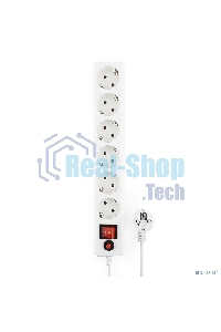 Сетевой фильтр Гарнизон ECL-6-W-5, 6 р, 10А, 5 м, ур.защиты 4, белый, пакет