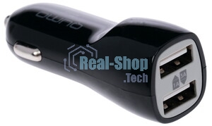 Автомобильное зарядное устройство QUMO 3A, 2 USB, 1A+2A черный