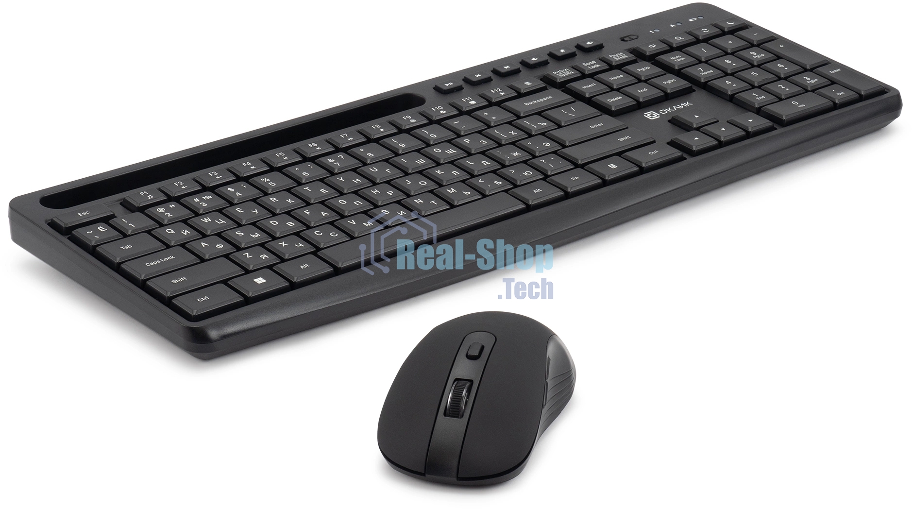 Комплект клавиатура+мышь Oklick S275W беспроводной, USB, 1600 DPI, чёрный