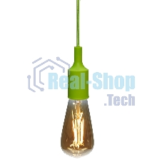 Патрон E27 Rexant силиконовый со шнуром 1 м зеленый