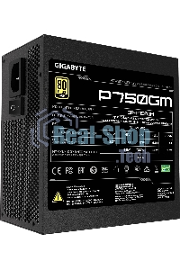 Блок питания Gigabyte P750GM (GP-P750GM), 750Вт, 80 PLUS Gold, 120мм, модульный, черный