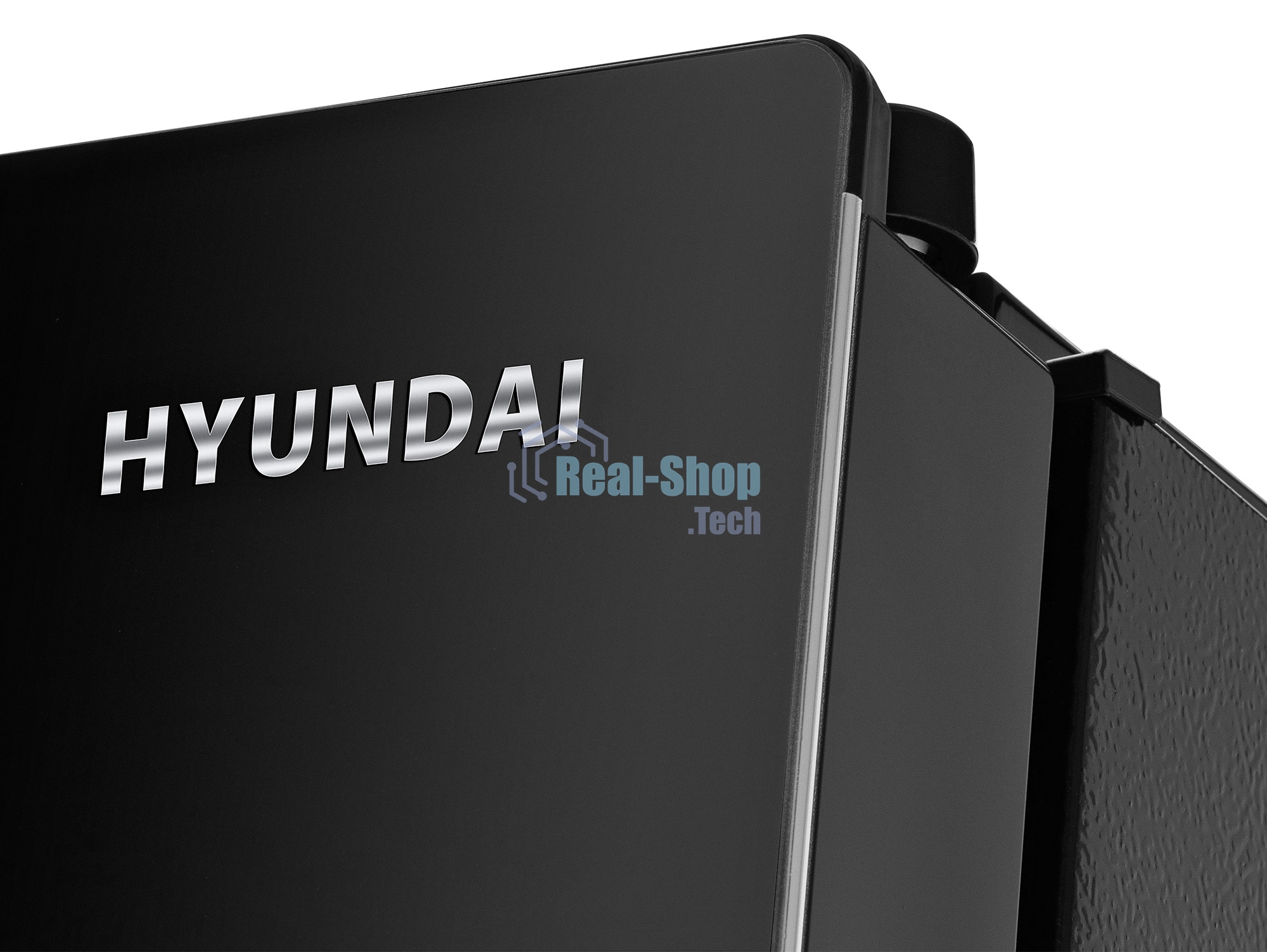 Холодильник Hyundai CS6503FV черное стекло двухкамерный 407/205л морозилка сбоку, No Frost, Side by Side
