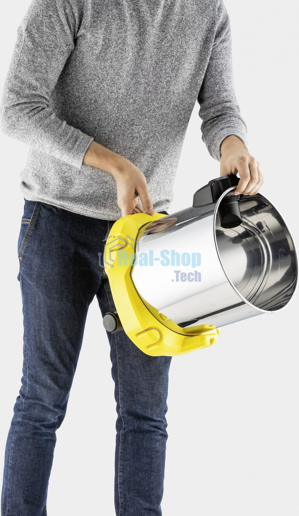 Строительный пылесос Karcher WD 3 S V-17/4/20 желтый, 1000 Вт, уборка сухая/сбор воды, пылесборник мешок/контейнер, 17 л