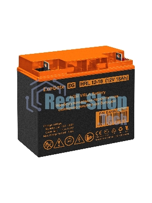 Аккумуляторная батарея ExeGate EX285662RUS HRL 12-18 (12V 18Ah, клеммы F3 (болт М5 с гайкой))