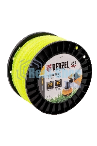 Леска для триммера Denzel витой квадрат, 2,0мм х 357м, на DIN катушке FLEX CORD