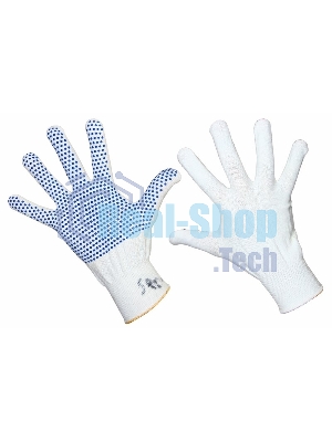 Перчатки нейлоновые с частичным покрытием ладони и пальцев 