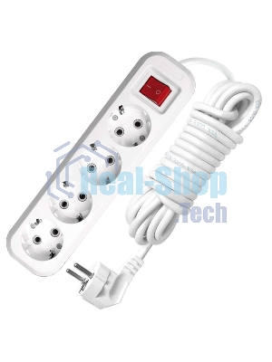 Удлинитель 4х5 м с заземл. 16А IP20 S-304 с выкл. ПВС 3х1 UNIVersal 9631991
