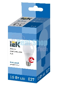 Лампа светодиодная ИЭК LLE-A60-15-230-65-E27 ECO A60 15 Вт грушевидная 230В 6500К E27